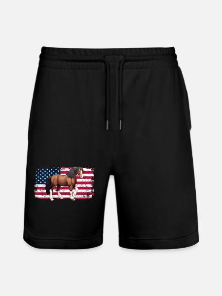 Amante del cavallo a sangue freddo equitazione USA - Pantaloncini da jogger ecologici unisex Trainer di Stanley/Stella - nero