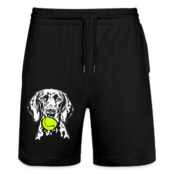 Balle allemande à poil court Balljunkie Dogs Wilsigns - Short de jogging bio TRAINER Stanley/Stella unisexe - noir - Devant - Nik (191cm) & Marisol (170cm)