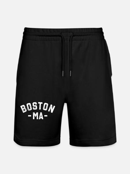 BOSTON MASSACHUSETTS STAMPED - Stanley/Stella Trainer Unisex Organic Jogging Shorts - black