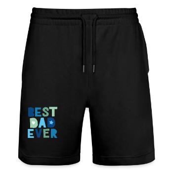 Best Dad Ever - Stanley/Stella Trainer Unisex Organic Jogging Shorts - black - Front - Nik (191cm) & Marisol (170cm)