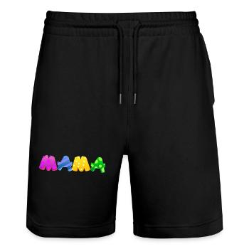 Baby Parents Child Gift Sayings Birth Mom Dad - Stanley/Stella Trainer Unisex Organic Jogging Shorts - black - Front - Nik (191cm) & Marisol (170cm)