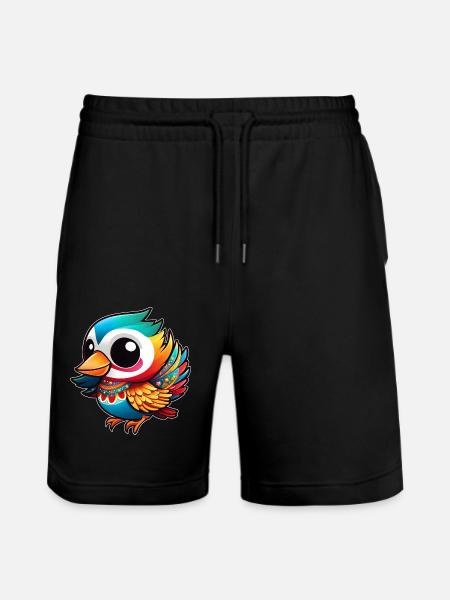 Süße Vogelparty - Stanley/Stella Unisex Bio Joggingshorts Trainer - Schwarz