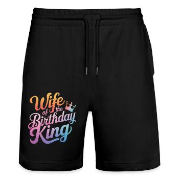 Frau Ehefrau Partnerin Familie Verheiratet - Stanley/Stella Unisex Bio Joggingshorts Trainer  - Schwarz - Vorne - Nik (191cm) & Marisol (170cm)
