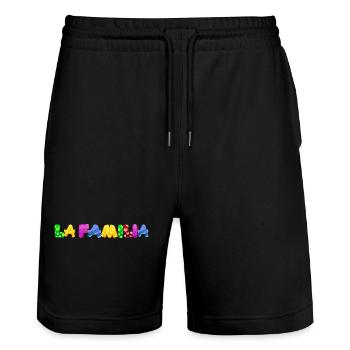 Baby Parents Child Gift Sayings Birth Mom Dad - Stanley/Stella Trainer Unisex Organic Jogging Shorts - black - Front - Nik (191cm) & Marisol (170cm)