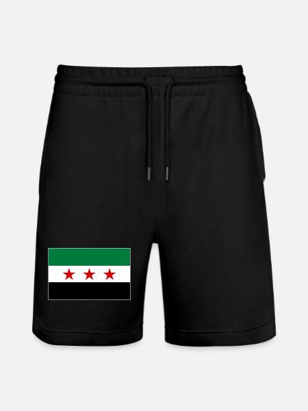 Syrien Flagge - Stanley/Stella Unisex Bio Joggingshorts Trainer - Schwarz