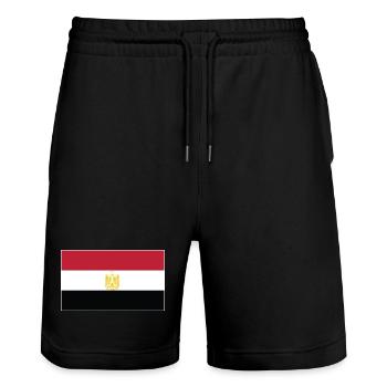 Egypt Flag - Stanley/Stella Trainer Unisex Organic Jogging Shorts - black - Front - Nik (191cm) & Marisol (170cm)