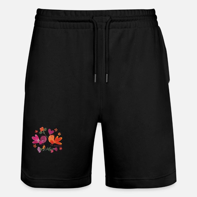 Oiseaux en fleurs - Short de jogging bio TRAINER Stanley/Stella unisexe - noir
