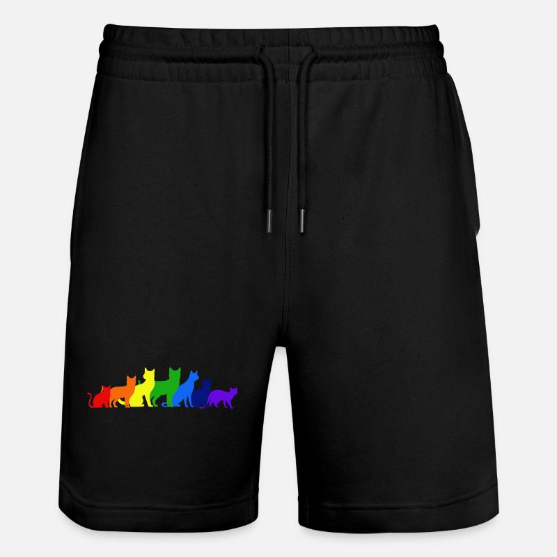 Regenbogen der Katzen - Stanley/Stella Unisex Bio Joggingshorts Trainer  - Schwarz