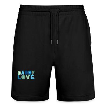 Daddy Love - Stanley/Stella Trainer Unisex Organic Jogging Shorts - black - Front - Nik (191cm) & Marisol (170cm)