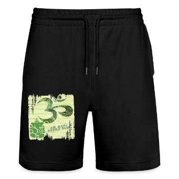 OM avec Ganesha E 35 - Short de jogging bio TRAINER Stanley/Stella unisexe - noir - Devant - Nik (191cm) & Marisol (170cm)