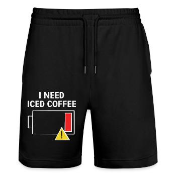 Café Café Glacé Caféine Espresso Barista Cadeau - Short de jogging bio TRAINER Stanley/Stella unisexe - noir - Devant - Nik (191cm) & Marisol (170cm)
