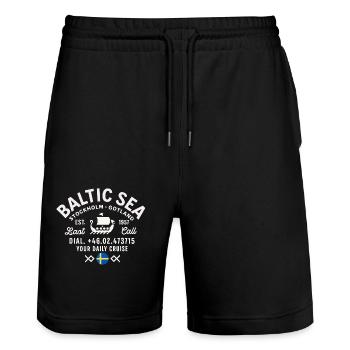 Baltic sea cruise - Stanley/Stella Trainer Unisex Organic Jogging Shorts - black - Front - Nik (191cm) & Marisol (170cm)
