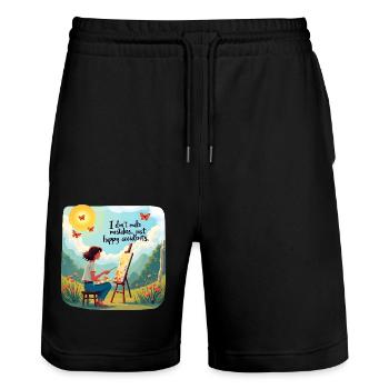 Ölmalerei In Der Natur für Maler Und Künstler - Stanley/Stella Unisex Bio Joggingshorts Trainer  - Schwarz - Vorne - Nik (191cm) & Marisol (170cm)