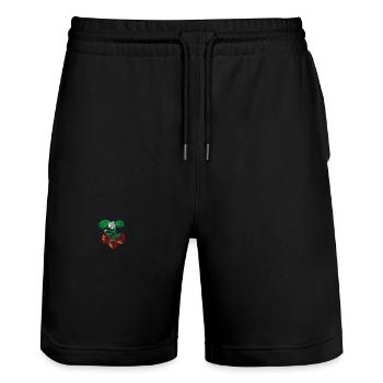 Strawberry - Stanley/Stella Unisex Bio Joggingshorts Trainer  - Schwarz - Vorne - Nik (191cm) & Marisol (170cm)
