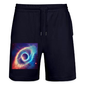 That eye in the sky - Stanley/Stella Trainer Unisex Organic Jogging Shorts - dark navy - Front - Nik (191cm) & Marisol (170cm)