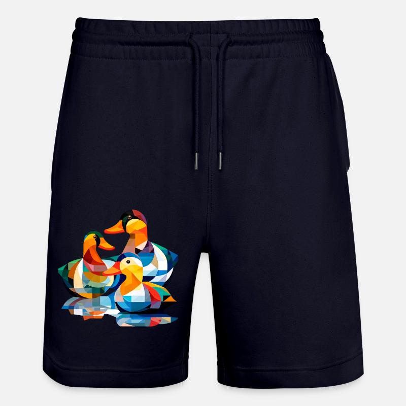 Enten Kubismus 2 - Stanley/Stella Unisex Bio Joggingshorts Trainer  - Dark navy