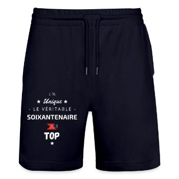 Le véritable soixantenaire au top - Short de jogging bio TRAINER Stanley/Stella unisexe - marine foncé - Devant - Nik (191cm) & Marisol (170cm)