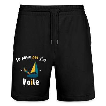 Je peux pas j ai Voile - Short de jogging bio TRAINER Stanley/Stella unisexe - noir - Devant - Nik (191cm) & Marisol (170cm)