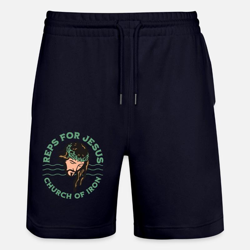 Répétitions pour Jesus Funny Gym - Short de jogging bio TRAINER Stanley/Stella unisexe - marine foncé