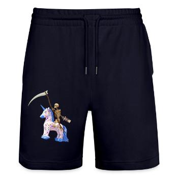 Reiten, so schnell wie der Wind! - Stanley/Stella Unisex Bio Joggingshorts Trainer  - Dark navy - Vorne - Nik (191cm) & Marisol (170cm)