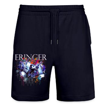 Kampfkuh, Schweizer Walliser Herdenskuh - Stanley/Stella Unisex Bio Joggingshorts Trainer  - Dark navy - Vorne - Nik (191cm) & Marisol (170cm)