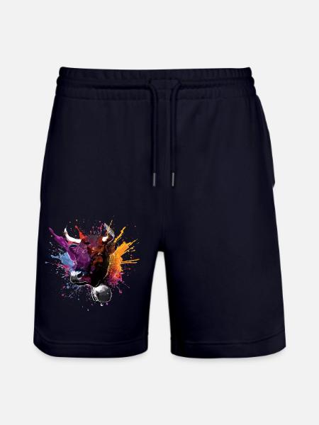 Herens cows, eringer - Stanley/Stella Trainer Unisex Organic Jogging Shorts - dark navy