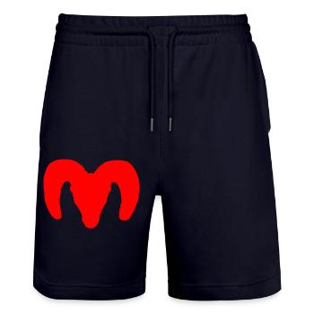 Dickhornschaf Silhouette – Wildnis pur - Stanley/Stella Unisex Bio Joggingshorts Trainer  - Dark navy - Vorne - Nik (191cm) & Marisol (170cm)