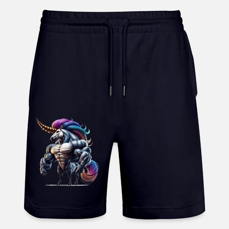 Super Einhorn - Stanley/Stella Unisex Bio Joggingshorts Trainer  - Dark navy