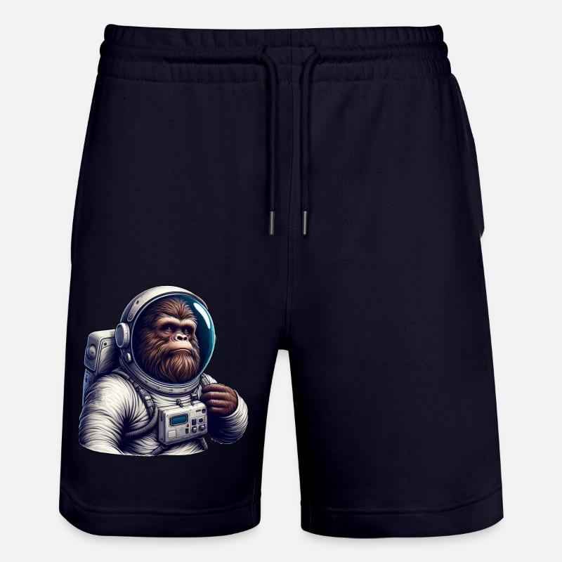 Astronaute gorille dans l’espace - Short de jogging bio TRAINER Stanley/Stella unisexe - marine foncé