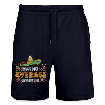 Waiter Gastronomy Profession Service Specialist - Stanley/Stella Trainer Unisex Organic Jogging Shorts - dark navy - Front - Nik (191cm) & Marisol (170cm)