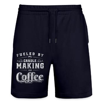 Kerzenmacher Hobby Romantiker Dekoration - Stanley/Stella Unisex Bio Joggingshorts Trainer  - Dark navy - Vorne - Nik (191cm) & Marisol (170cm)