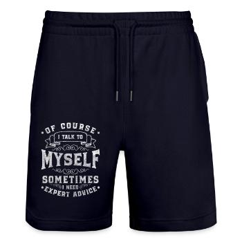 Waiter Tipping Service Gastronomy Chef - Stanley/Stella Trainer Unisex Organic Jogging Shorts - dark navy - Front - Nik (191cm) & Marisol (170cm)
