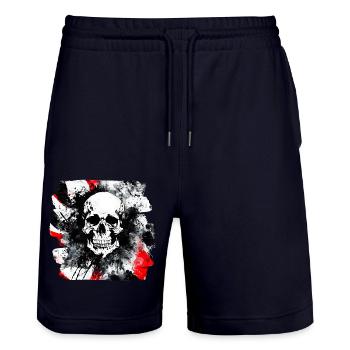 Crâne Trash Polka Biker Culture - Short de jogging bio TRAINER Stanley/Stella unisexe - marine foncé - Devant - Nik (191cm) & Marisol (170cm)