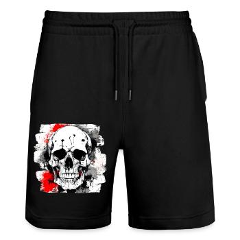 Heavy Metal Tattoo Biker Club - Stanley/Stella Unisex Bio Joggingshorts Trainer  - Schwarz - Vorne - Nik (191cm) & Marisol (170cm)