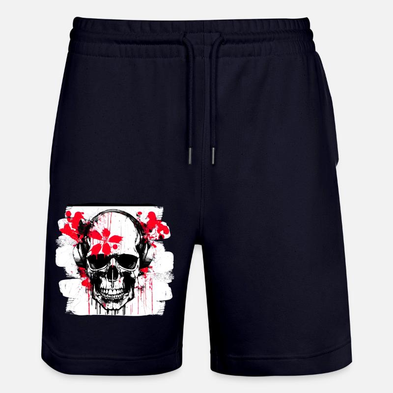 crâne éclaboussure trash polka tattoo - Short de jogging bio TRAINER Stanley/Stella unisexe - marine foncé