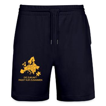 Europa - Puzzle - Stanley/Stella Unisex Bio Joggingshorts Trainer  - Dark navy - Vorne - Nik (191cm) & Marisol (170cm)