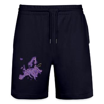 Europe - Digital - Stanley/Stella Trainer Unisex Organic Jogging Shorts - dark navy - Front - Nik (191cm) & Marisol (170cm)