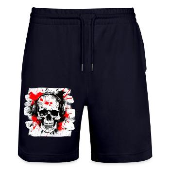 Crâne Trash Polka Biker Culture - Short de jogging bio TRAINER Stanley/Stella unisexe - marine foncé - Devant - Nik (191cm) & Marisol (170cm)