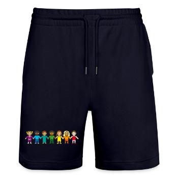 Coupe des enfants RAINBOW Retour à l’école maternelle - Short de jogging bio TRAINER Stanley/Stella unisexe - marine foncé - Devant - Nik (191cm) & Marisol (170cm)