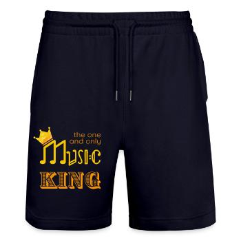 "Music King" Musiker Musik Musikinstrument - Stanley/Stella Unisex Bio Joggingshorts Trainer  - Dark navy - Vorne - Nik (191cm) & Marisol (170cm)