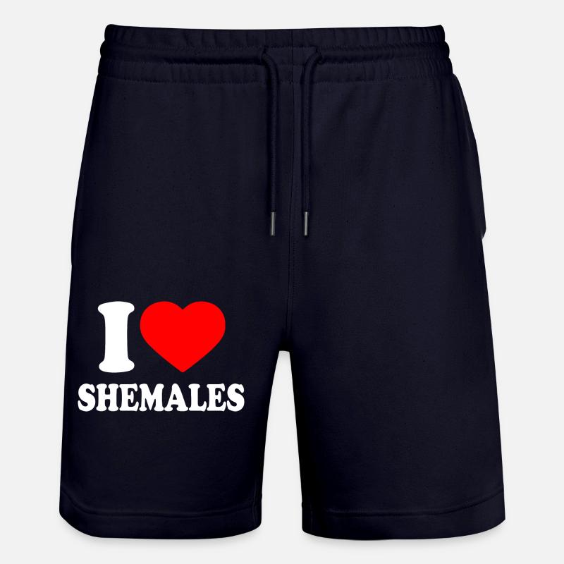 I love shemales - Short de jogging bio TRAINER Stanley/Stella unisexe - marine foncé