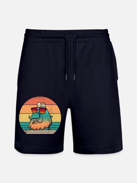 Chickens Hen - Stanley/Stella Trainer Unisex Organic Jogging Shorts - dark navy