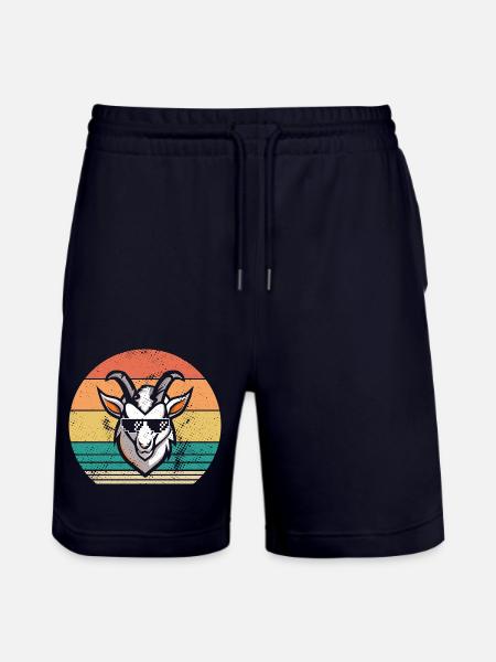 Goats - Stanley/Stella Trainer Unisex Organic Jogging Shorts - dark navy