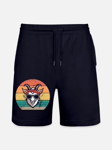 Goats - Stanley/Stella Trainer Unisex Organic Jogging Shorts - dark navy