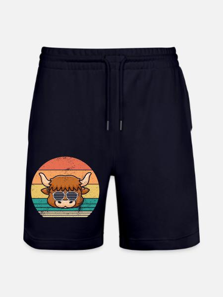 Buffalo Cattle Oxen - Stanley/Stella Trainer Unisex Organic Jogging Shorts - dark navy