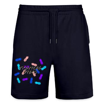 Summer time - Stanley/Stella Unisex Bio Joggingshorts Trainer  - Dark navy - Vorne - Nik (191cm) & Marisol (170cm)