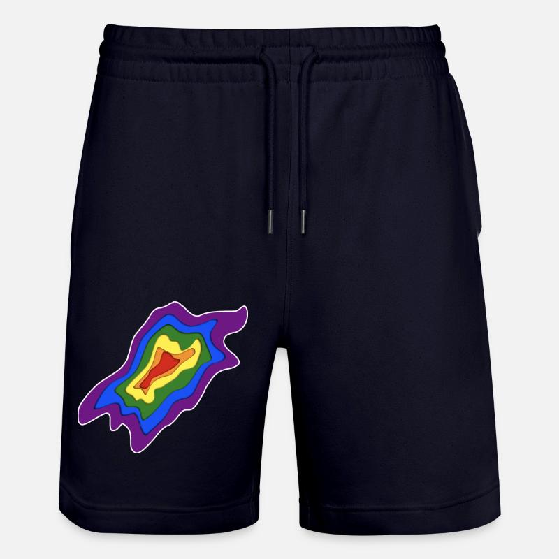 Drapeau arc-en-ciel de style Papercut - Short de jogging bio TRAINER Stanley/Stella unisexe - marine foncé