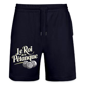 Le roi de la pétanque - Short de jogging bio TRAINER Stanley/Stella unisexe - marine foncé - Devant - Nik (191cm) & Marisol (170cm)