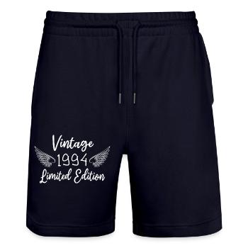 Birthday 1994 Birthday Born in 1994 Year - Stanley/Stella Trainer Unisex Organic Jogging Shorts - dark navy - Front - Nik (191cm) & Marisol (170cm)