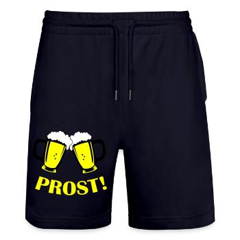 Beer Cheers - Stanley/Stella Trainer Unisex Organic Jogging Shorts - dark navy - Front - Nik (191cm) & Marisol (170cm)